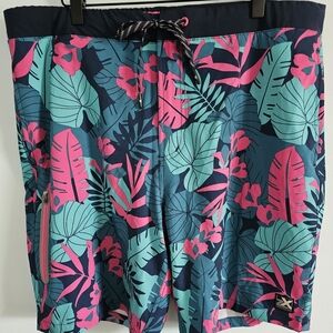 ZeroXposur Tropical Print Vacation Logo Shorts Size Large